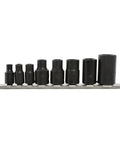 8 Piece External Impact Torx Plus Socket Set With Three Eighths Inch Drive Pro Grade Includes Bolt Extractors And Rail