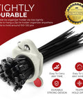 Two Pack Zip Tie Organizer Holders With Twenty 8 Inch Black Cable Ties, durable design with fast access pull out feature.