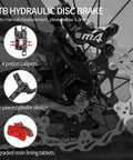 4 Piston Mountain Bike Hydraulic Disc Brake Set For Front Right 800mm And Rear Left 1400mm E Bike Brakes zoom detail.