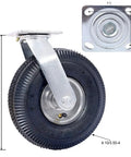 Haul Whatever You Need With These Heavy Duty 10 Inch Pneumatic Caster Wheels Set Of 4 Featuring flat proof rubber tire and steel hub design.