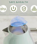 Electric Tea Kettle 1500W 1L Fast Boil Stainless Steel BPA Free Teapot With Auto Shut Off Boil Dry Protection Retro Small Design