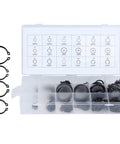External Retaining Ring Kit 300Pcs Durable And Heavy Duty E Clip Set For Automotive And Mechanical Projects 2 To 32 Mm Fits Snap Circlips For Hold Strong Retention In Place, black E clips in labeled plastic case