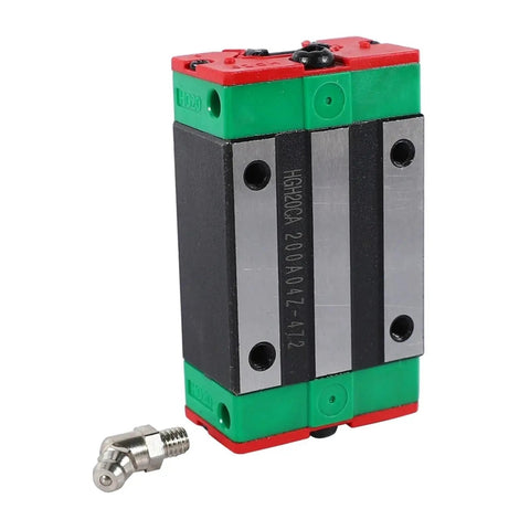 Built Right Heavy Duty Steel Linear Motion Guide Sliders 2Pcs 20Mm Hgh20Ca rail block with lubrication fitting for CNC applications.