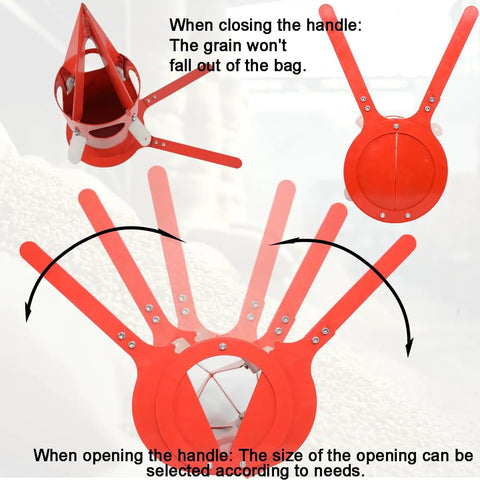 Beefy Big Bag Dispenser Unloader For Bulk Bags, Heavy Duty Feed Grain And Fertilizer, Rust Resistant Portable Unloader Tool For Farm, Warehouse And Home Use Red