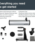Components of StarSense Explorer 150AZ App Enabled Telescope With 150mm Tabletop Dobsonian Smartphone Dock And StarSense App Guided Sky Tour