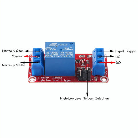 12 Pack 12V Relay Module 1 Channel Board With Optocoupler For High And Low Level Trigger Supports 250V 10A AC And 30V DC