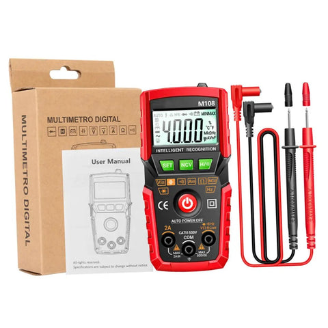 Auto-Ranging Digital Multimeter With LCD Display, Voltage Tester And Frequency, Diode And Continuity Testing, 4000 Counts