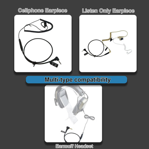 Universal Ham Radio Earpiece Adapter Cable 2.5mm 1Pin to 3.5mm Female for Motorola Talkabout, compatible with various headsets.