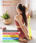 Woman exercising with a yellow resistance band, part of the All In One Pro Grade Agility Ladder Set For Football Training with 4 resistance bands.