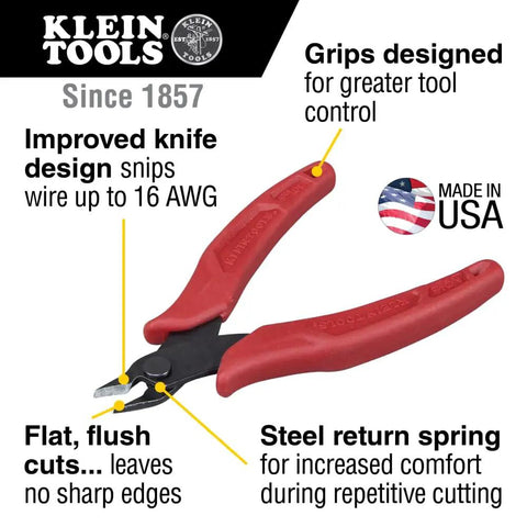 Ultra Slim 5-Inch Diagonal Flush Cutters For Micro Wire And Zip Ties, Precise Flat Cut With Pinch Cutting, Tight Space Cutter