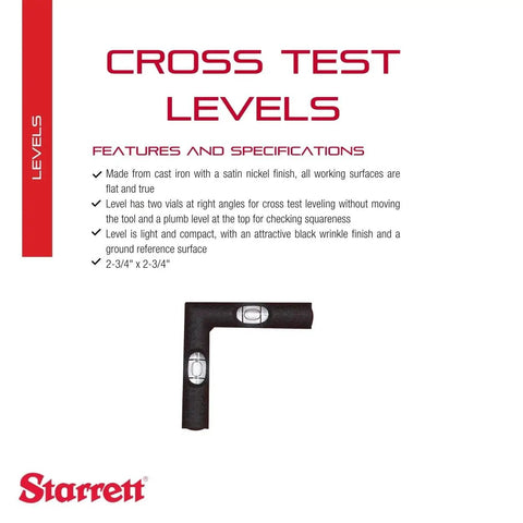 Cross Leveling Tool With Dual Vials At Right Angles For Quick Squareness Checks Cast Iron With Satin Nickel Finish 2 3 4 Inch