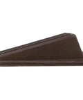 Side view of Heavy Duty Rubber Door Wedge 2 Pack Brown Non Marking Grip Lip For Hard Floors Carpets And Outdoor Surfaces Keeps Doors From Swinging And Scratching Walls.
