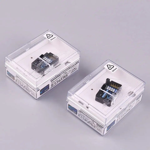 4-Channel SBus2 Telemetry Receiver For T-FHSS R334SBS-E in clear packaging, real-time battery voltage and signal telemetry.