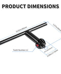 Heavy Duty Drill Chuck Key With 6mm Head For 1.5 To 13mm Drill Chucks shown with dimensions and details of use design.
