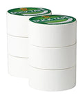 Two stacks of Color Duct Tape White Six Roll Pack Heavy Duty Adhesive Tape For Repairs Crafting And Imaginative Projects with green label