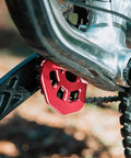 Red ISCG05 Bash Guard for 22T to 40T chainrings on aluminum 7075-T6 MTB, showing lightweight durable protection.