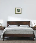 Bedroom setup with 3-Way Dimmable Touch Table Lamp With USB C Port And AC Outlet on nightstands next to bed, white shades, 21.38 inch tall.