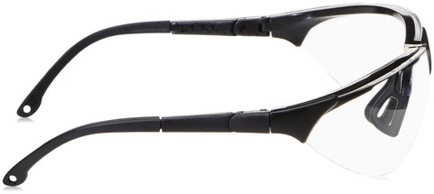 Side view of Anti Fog Shooting Safety Glasses For Eye Protection Clear Lenses 3 Pack Black Frames Polycarbonate Build For Men And Women