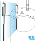 Diagram of Titanium Powered Water Heater Anode Rod For 40 To 89 Gallon Tanks with 3/4" NPT fitting and 12.3 in length.