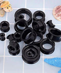 20 Piece Silicone Ear Tunnels Kit From 2G To 1 Inch Gauges Plugs Expander Set For Piercing And Stretching displayed on tiles