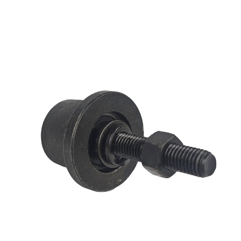 Close-up of black steel roller with bolt for Beefy I Beam Trolley Rollers For Steel Channel Hoists With Universal Fit And Dual Bearings Pack Of 4