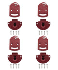 16 Pieces Plastic Red Cabinet Sliding Door Pulley With Screws Wardrobe Roller Track Gear Panel Interior Kit For Furniture Cabinet Doors And Drawers Sliding Door Pulley Accessories Easy Install And Replacement Durable Design displayed on white background.