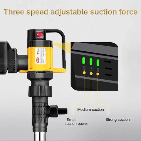 Heavy Duty Cordless Oil Drum Pump With Powerful Brushless Motor And One Thousand Watt Engine For Fast Diesel Fuel Transfer Adjustable Three Speed Flow Control Battery Operated High Capacity Liquid Transferring Solution