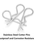 4 Pieces R Clips Hitch Pins Set In Stainless Steel For Trailers And Tow Bars Galvanized Cotter Pins Spring Clips M3.5 X 75mm
