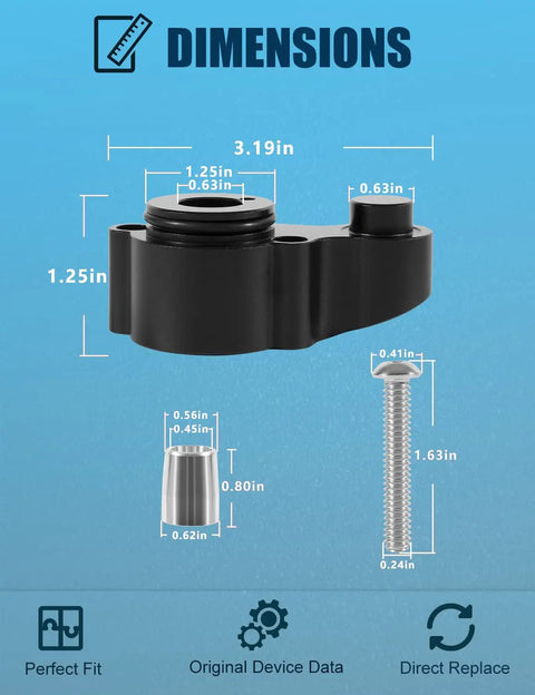 Dimensions of HP4600 Cylinder Gland Kit for BayStar Compact Cylinder Teleflex Marine Replacement, shows detailed measurements.