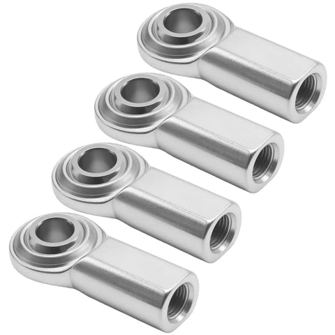 Rock Solid 4 Pack 1/2 20 Thread Rod End Bearing Heim Joints with corrosion resistant jam nuts for hydraulic use.