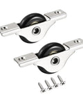 Heavy Duty 29Mm Black Nylon Single Track Roller For Sliding Doors And Windows Featuring Silky Smooth Operation Durable Stainless Core And Quick Install Comes With Two Pieces, includes two black nylon rollers with metal brackets and screws.