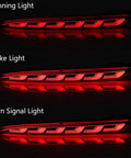 Straight Up High Output Rear Bumper Lights For Tesla Model 3 2017 To 2022 showing running, brake, and turn signal lights.