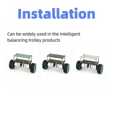 Installation guide for R3 Balance Car Chassis Frame Base Plate And Mounting Bracket For RC Self Balancing 2WD Two Wheel Drive Circuit Board Mount Acrylic DIY Robot Kits Durable Build For Off Road Action showing three assembly stages.