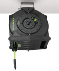 Levelwind Retractable Air Hose Reel 3/8 Inch By 75 Feet Workhorse Heavy Duty Lightweight Hybrid For Garages And Shops mounted view