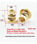 Threaded Insert Knurled Nuts M2 To M8 Brass Hot Melt Flange Nut For Plastic Projects With Metric Thread Easy Install Guide Design No Countersink Needed Smooth Surface