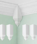 4 Pack Crown Molding Inside Corner Blocks From Real Plaster Gypsum, Ceiling Trim Corners, Factory Primed White, 3.5 W x 3.5 D x 11.25 H