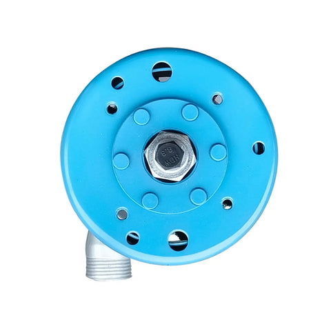 Top view of blue connector Portable 1KW Micro Hydroelectric Generator 220V For Home Use And Off Grid Power, Water Turbine