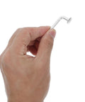 Hand holding Heavy Duty Galvanized M5 Pallet Rack Pin and Safety Bolt, durable and non-deformation design, silver, for warehouse shelving