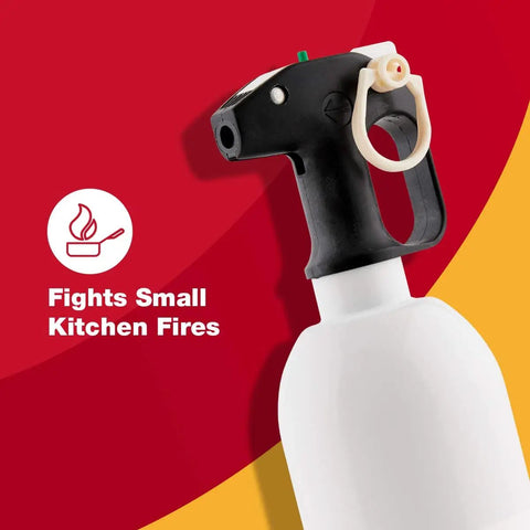 Kitchen Fire Extinguisher 5 B:C UL Rated, Compact White With Mounting Bracket, Tough Metal Head, 1 Pack, Easy Pull Pin