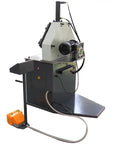 Kaka Industrial Heavy Duty Hydraulic Roll Bending Machine, 2 In Flat Bar Square Tube Round Pipe Profile Bender with motor side view.
