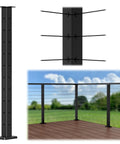 L Drilled Corner Post 36 Inch Tall 2 By 2 Fixed Top Cable Railing Post Mount One Post Corner Solution Pre Drilled With 10 Pairs