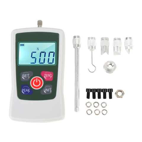 50N Digital Force Meter Handheld Push Pull Tester With 3 Modes And 4 Units Backlit Screen For Precise Measurement And Solid Statistical Analysis A Dope Tool For Lab Work And Field Testing with accessories