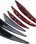Soptrise 6 Pcs Front Bumper Canards For Fiat 500 Rubber Spoiler Splitter Winglet Fin Anti Scratch Trim Kit Aesthetic Upgrade Durable Weatherproof Protection Style Vibe black rubber bumper canards set