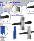 Beefy Grease Zerk Tool Set Two Pack 4 Way Fittings Removal Tools with cleaning and threading features for versatile use.
