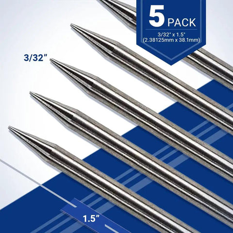 Pre Ground TIG Tungsten Electrodes Sharpened Blue Two Percent Lanthanated Premium Five Pack For Welding Projects Durable High Quality US Based Support Ready To Go No Fuss Use Perfect For Aluminum And Stainless Steel