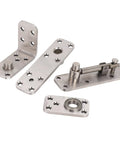 180 Degree Concealed Door Hinge Set, Beefy Heavy Duty Stainless Steel Pivot Hinges, 600LBS Load Capacity components displayed