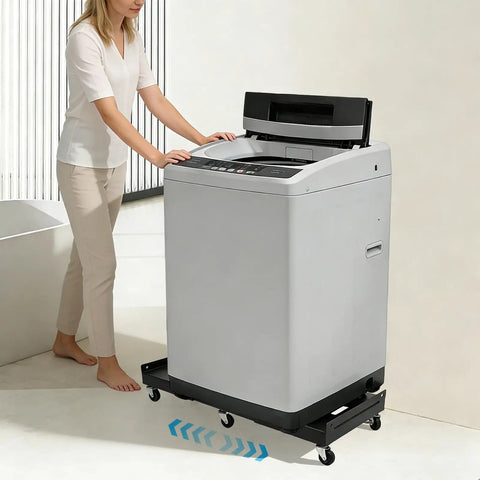 Heavy Duty 2000 Lb Moving Dolly, Adjustable Furniture Transport Cart With Telescoping Base And Sturdy Steel Frame For Boss Moves under a washing machine.