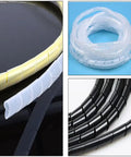 Spiral Cable Wrap 20 Ft 1/2 Inch Flexible Cable Sleeve for Computer Cables Power Cords and Audio Video Cables White Durable PE Material