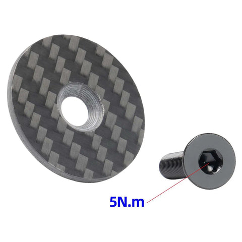 Slick Carbon Fiber Bicycle Headset Top Caps With Stainless Steel Bolts Matte Black Coating Corrosion Proof upgrade kit components.
