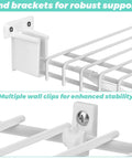 12 Inch Wire Shelf Brackets Set For Closet Shelves And Racks with epoxy coated steel showing end bracket and shelf clip usage